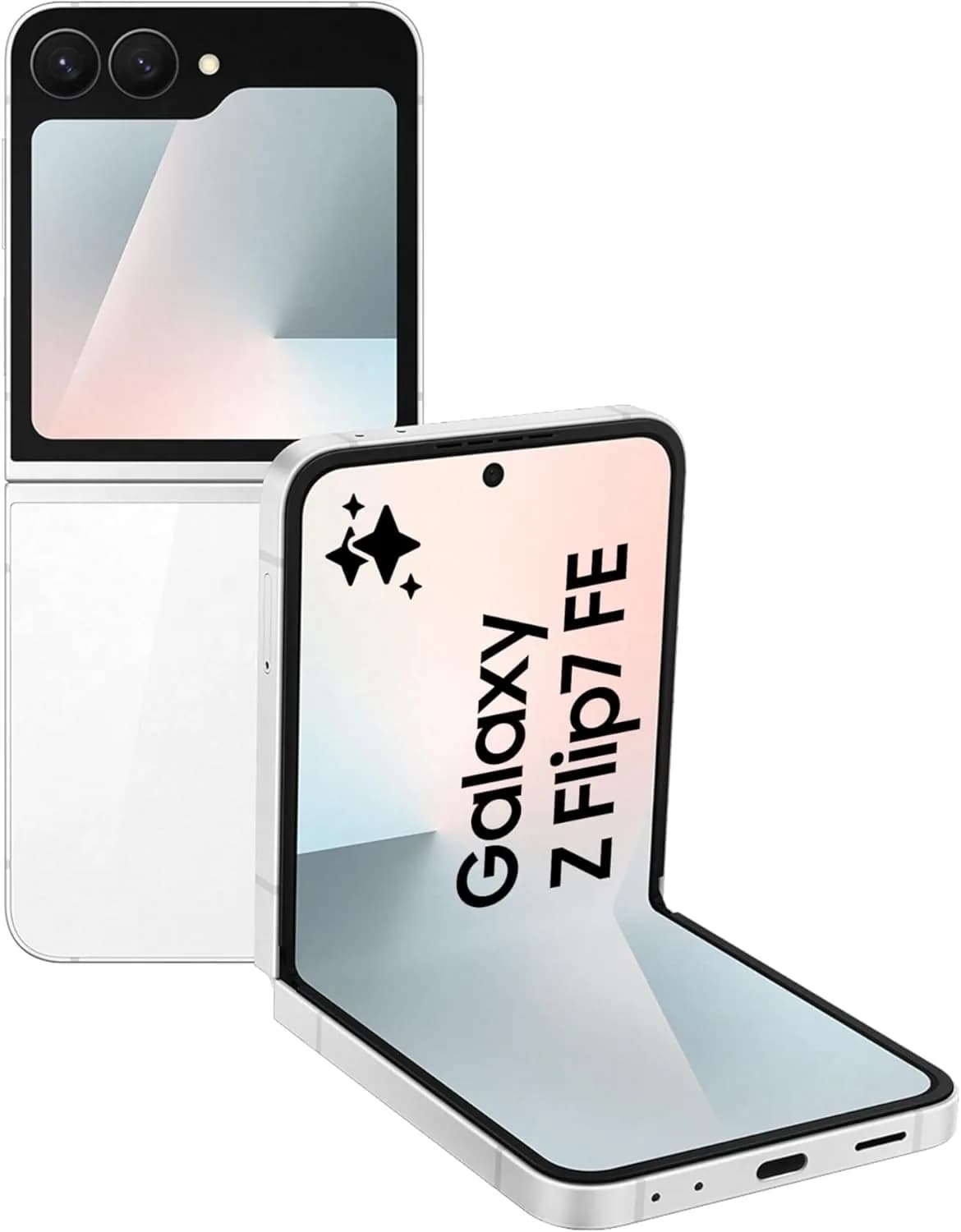 Samsung Galaxy Z Flip7 FE, Al Phone, White, 256GB Storage, 8GB Memory, Pocketable Foldable Design, 50MP Camera for Selfie, Smooth Processor, 4000mAh Battery, 1 Year Manufacturer Warranty