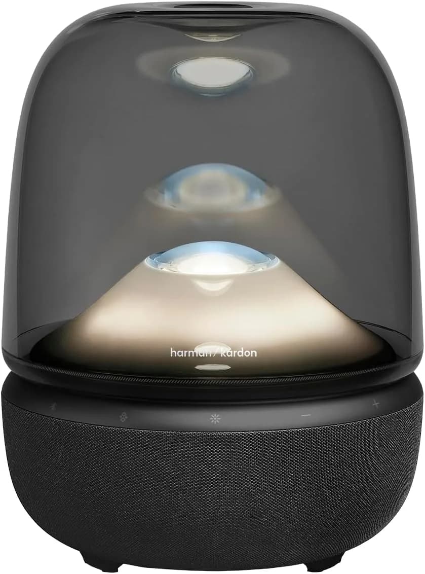 Harman Kardon Aura Studio 5 Bluetooth Home Speaker | 360° Ambient Lightshow | Constant Sound Field 3-Way Speaker | Deep Bass Subwoofer | Multi-Speaker Auracast™ | Premium Transparent Dome Design