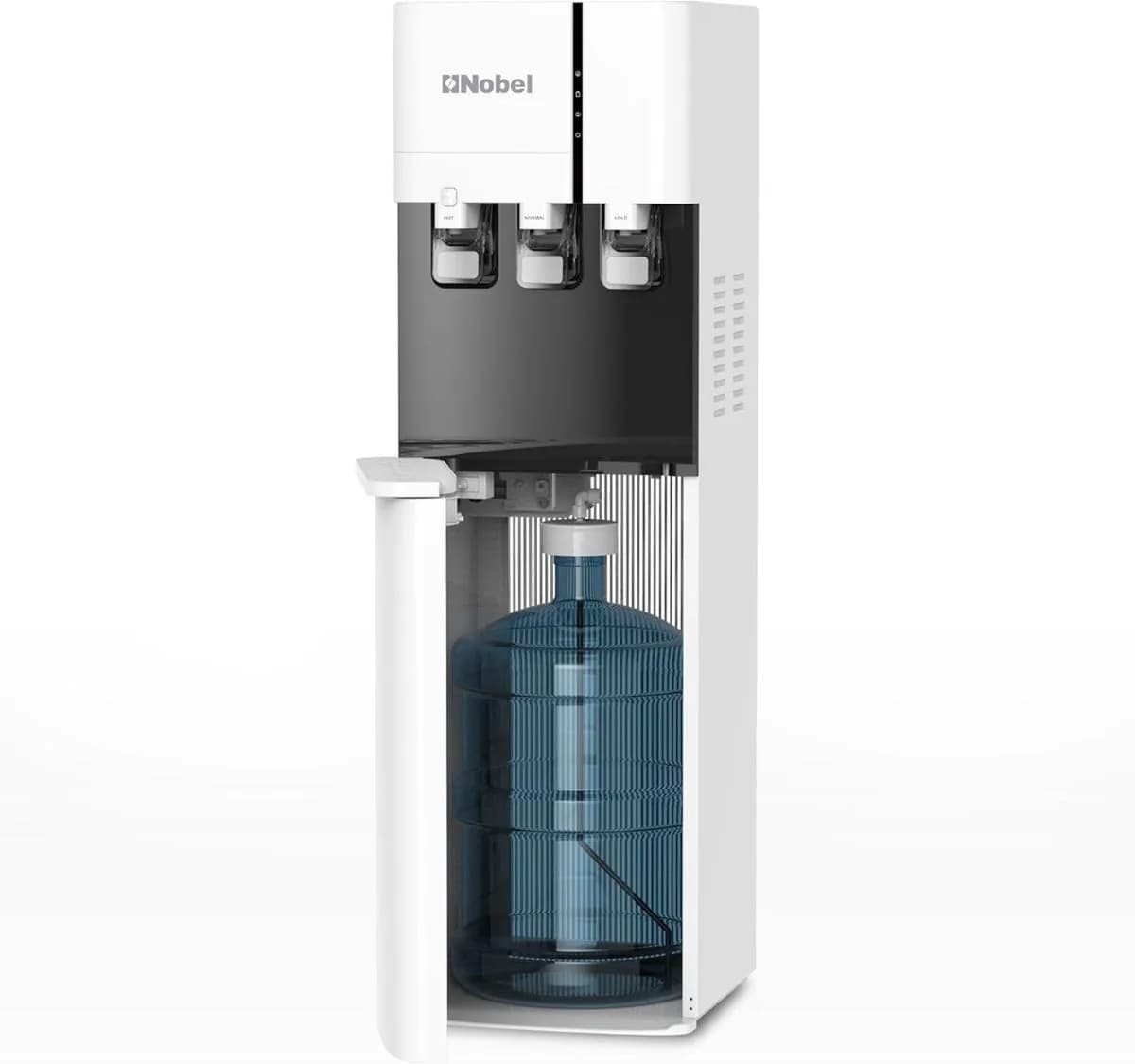 Nobel Water Dispenser, 3 Taps, Hot, Normal, Cold, Bottom Loading, Child Safety Lock NWD800BL White
