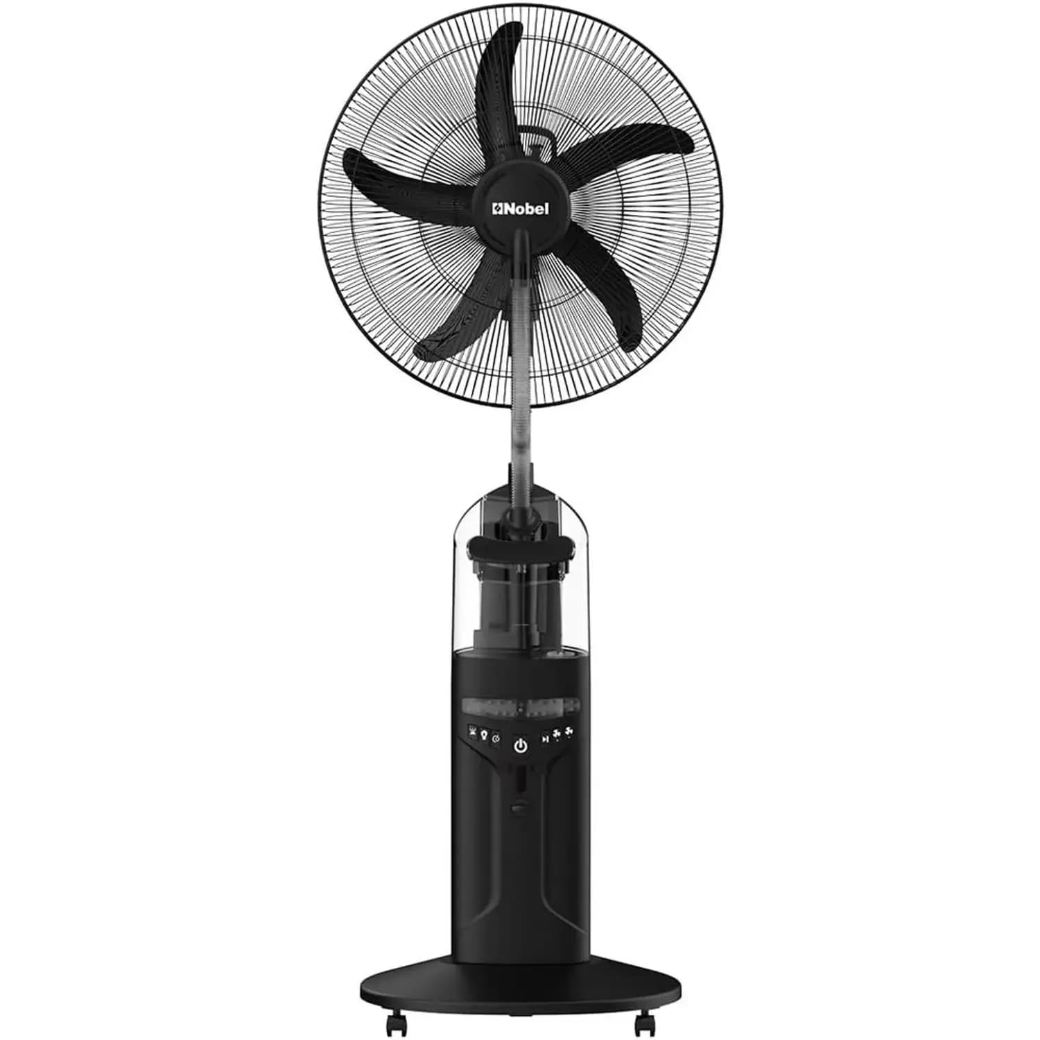 Nobel 16inch Blade Rechargable Mist Standing Fan, Wide Oscillation with 4 Stack Bright LED Black – NF888MRC