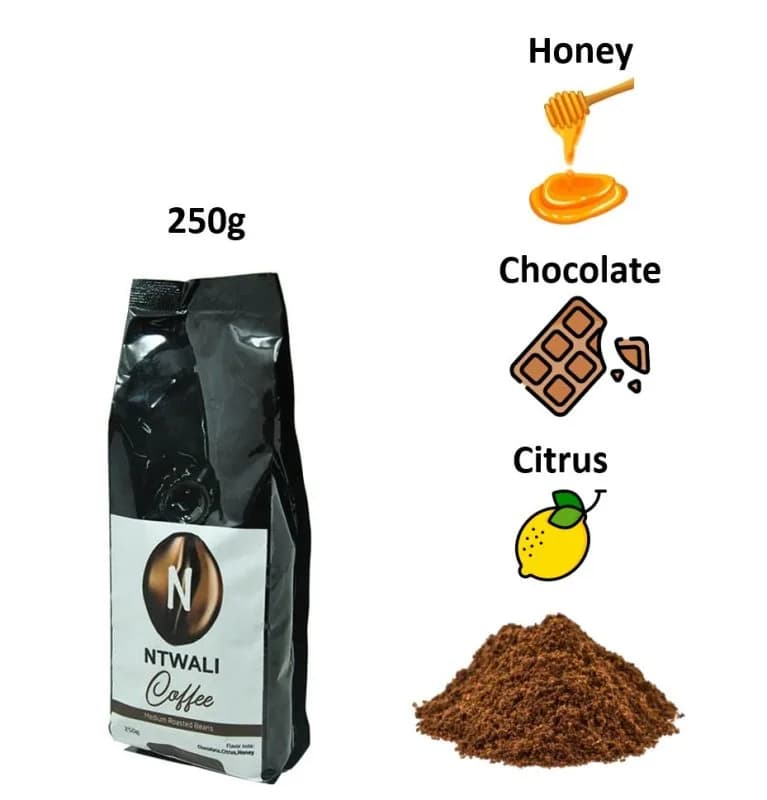 Arabica Medium Roasted Ground Coffee - Chocolate Citrus Honey - 250g