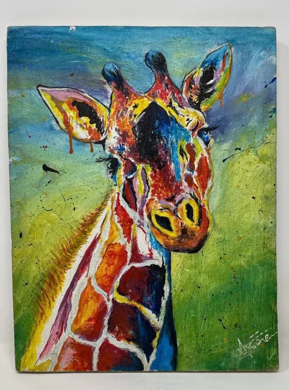 Baby Giraffe - Original painting by arsene