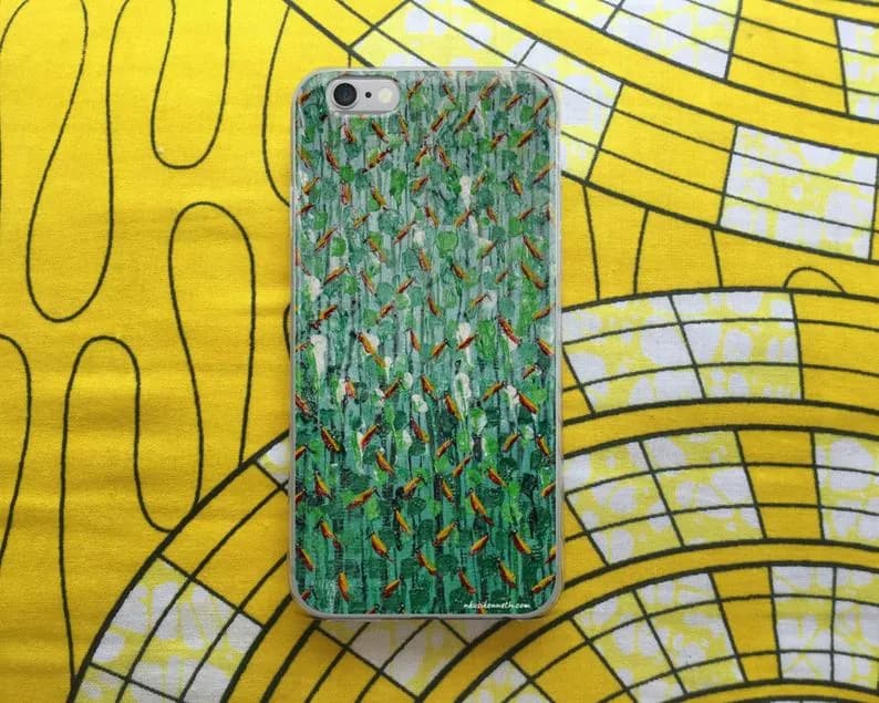 iPhone Case - Love Birds Series III - African art - Original painting by Kenneth Nkusi (acrylics on canvas) - 7/7+/8/8+/X