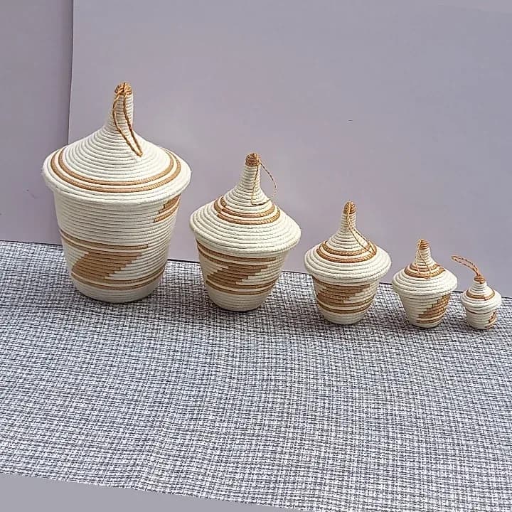 Sisal Peace Baskets Set of 5pcs