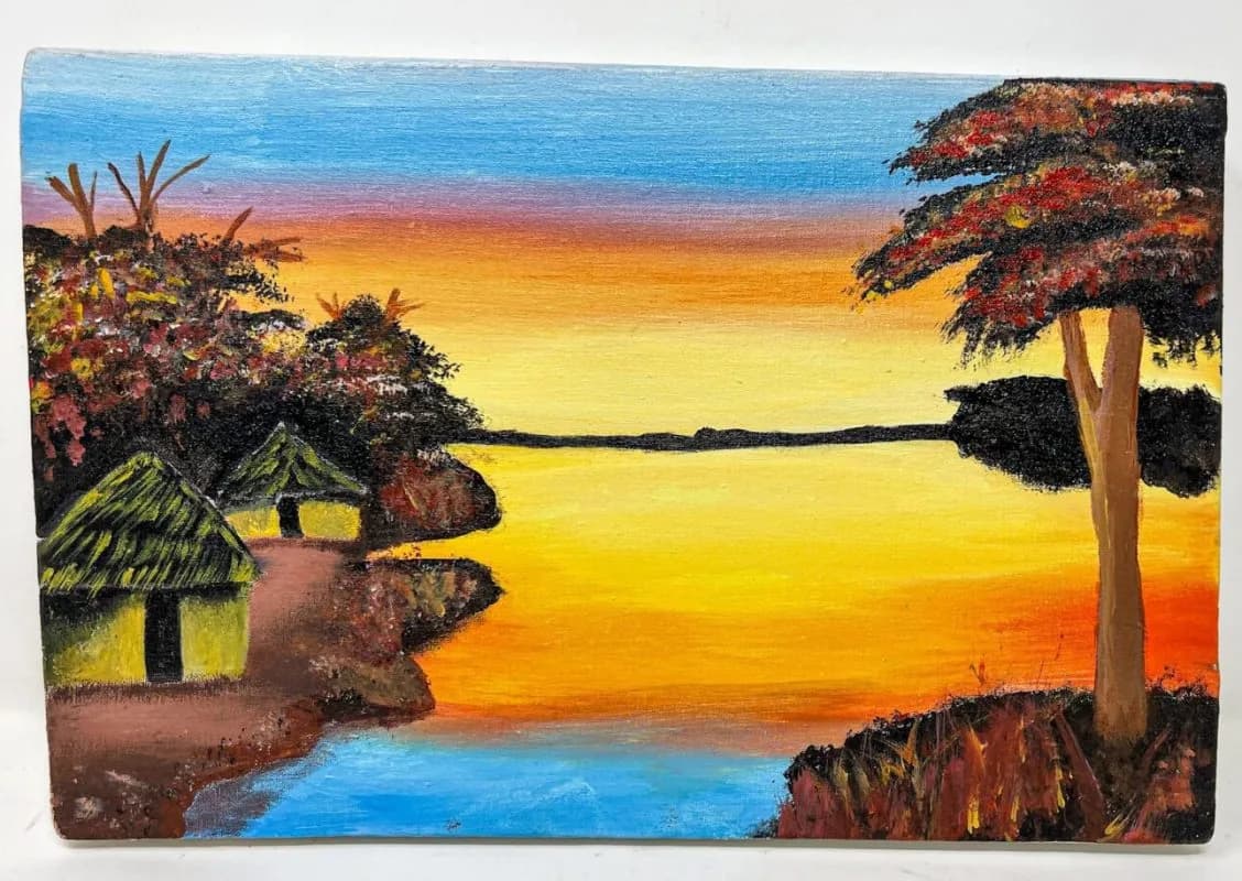African Sunset - original painting by Briand Kimana