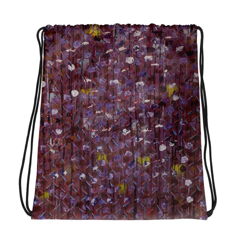 Contentment Drawstring bag- Original painting print by Nkusi Kenneth - African artwork - Purple