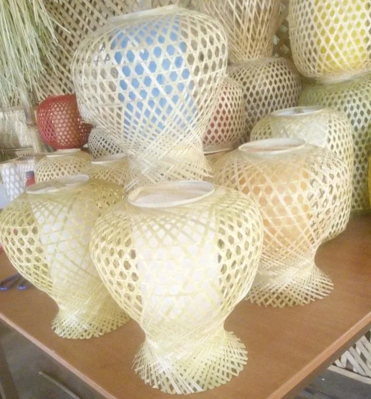 Handcrafted bamboo lamp cover