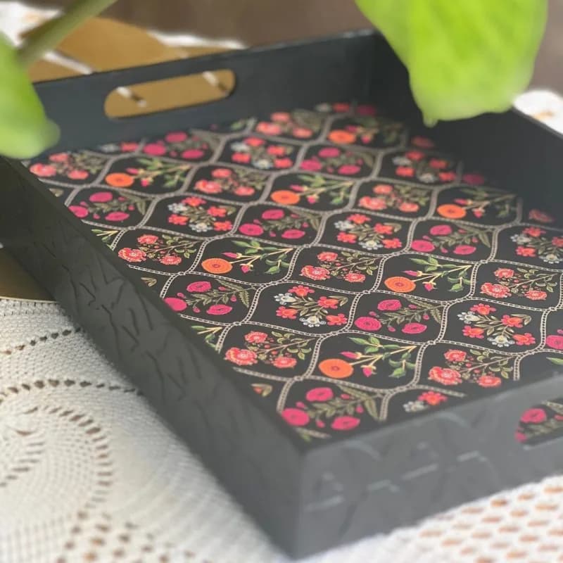 Handmade decoupage Persian pattern tray