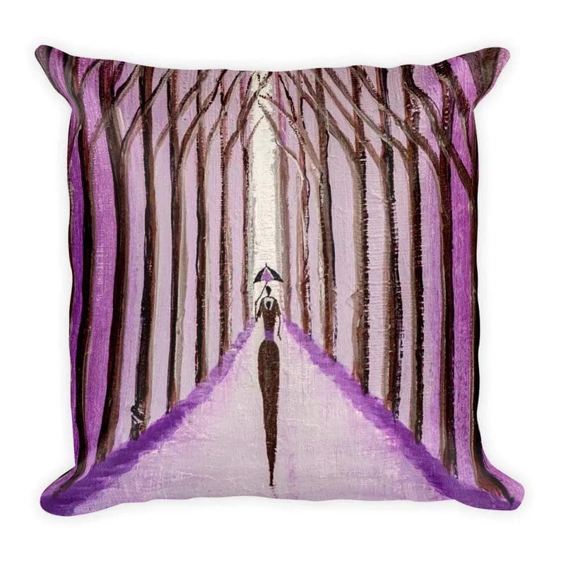Remembrance Square Pillow - Original painting print by Nkusi Kenneth - African Art