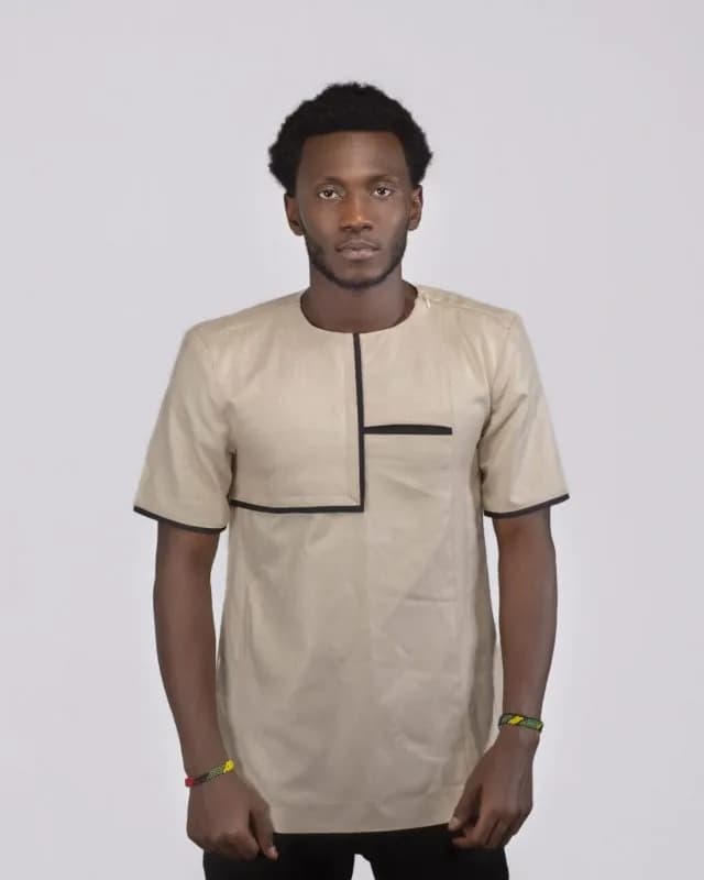 F and Y Made in Rwanda Kaki Shortsleeve Men shirt