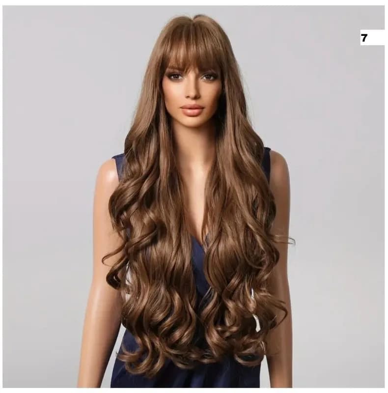 Chic Brown Long Curly Wig for Women