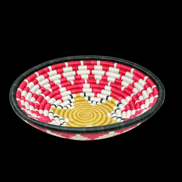 Beautiful round open basket Red, White and yellow center star