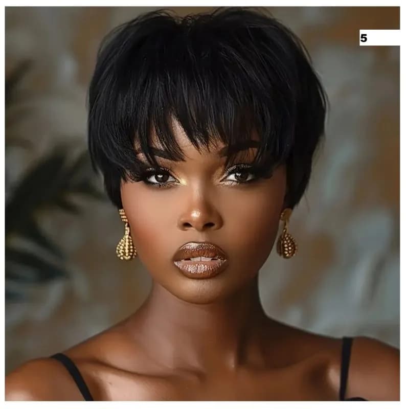 Short Straight Human Hair Wig for Women