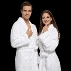 Hooded Bathrobe 100% Cotton Terry Bathrobes with Hood Towel Spa Robe