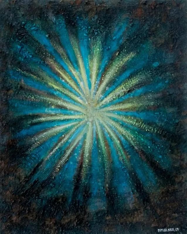 Delight - Original coffee painting by Kenneth Nkusi - Coffee and acrylics on canvas - African art - Coffee Art