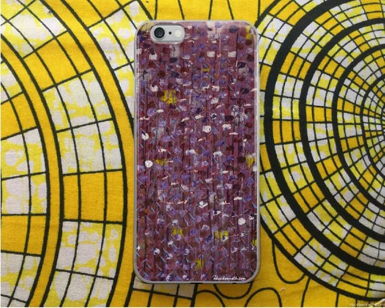 iPhone Case - Contentment - African art - Original painting by Kenneth Nkusi (acrylics on canvas) - iPhone 7/7+/8/8+/X