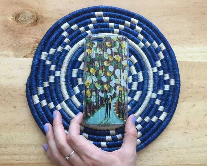 iPhone Case - Lovers series III - African art - Original painting by Kenneth Nkusi (acrylics on canvas) - iPhone 7/7+/8/8+/X
