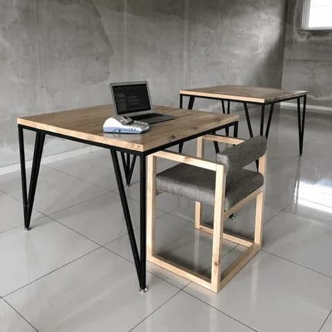 Metal and Eucalyptus Table by Inwood
