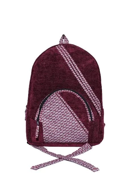 Slim Limbag Backpack Maroon with Kitenge Fabric by Aflimba
