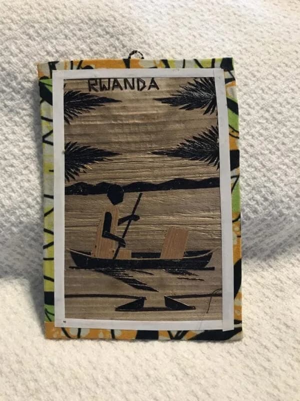 Wooden Hand Decorated Picture Card with Boat