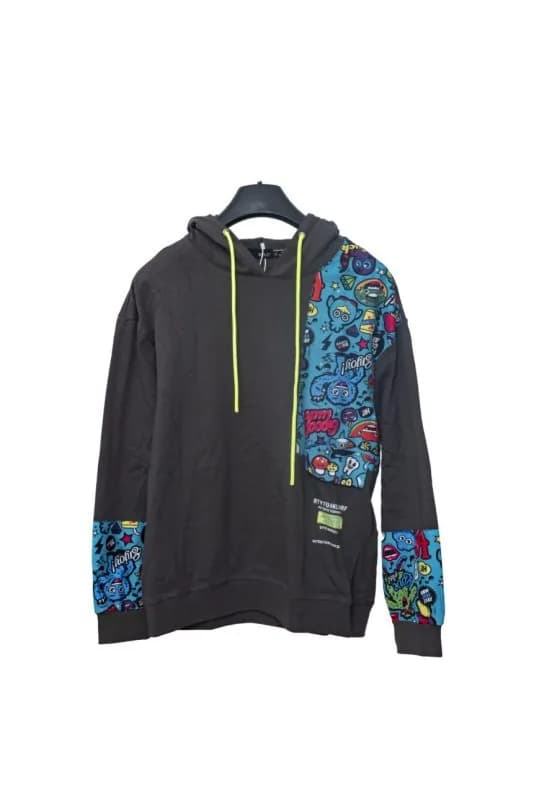 Men Drawstring Graphic Hoodie