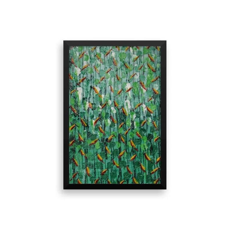 Framed poster - Love birds series III - Original painting by Kenneth Nkusi (acrylics on canvas)