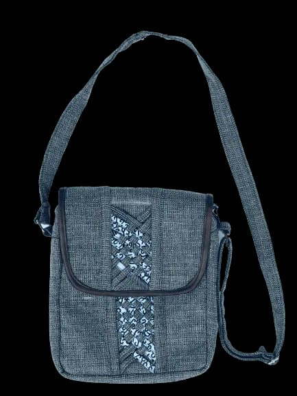 Toolkit Limbag Shoulder Blue with Kitenge Fabric by Aflimba