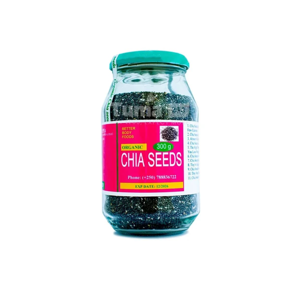 Chia Seeds Organic In Glass Jar – 300g