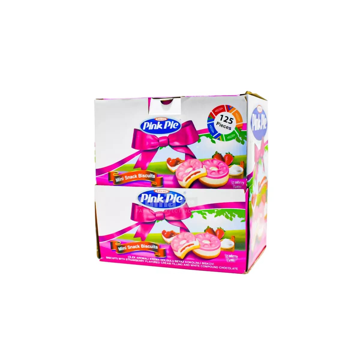 Tayas Pink Pie Mini Snack Biscuits Strawberry Flavour 125pcs