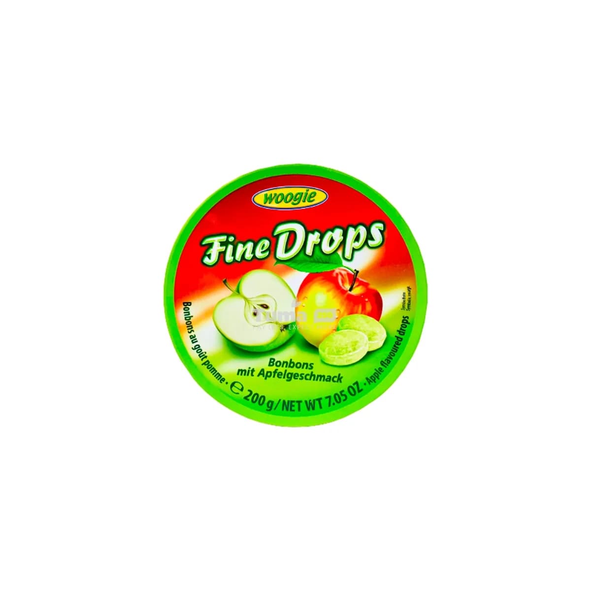 Woogie Fine Drops Apple Flavoured Drops /Bonbons Au Gout Pomme 200g