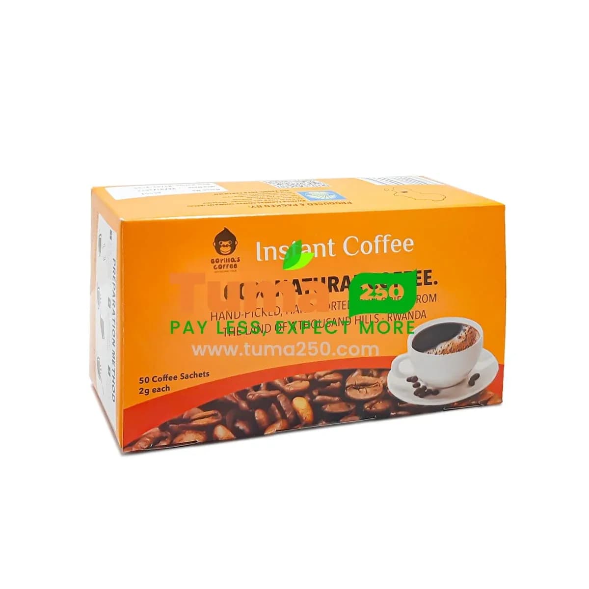 Gorilla’s Coffee Instant Coffee Bags -(50 Sachets)