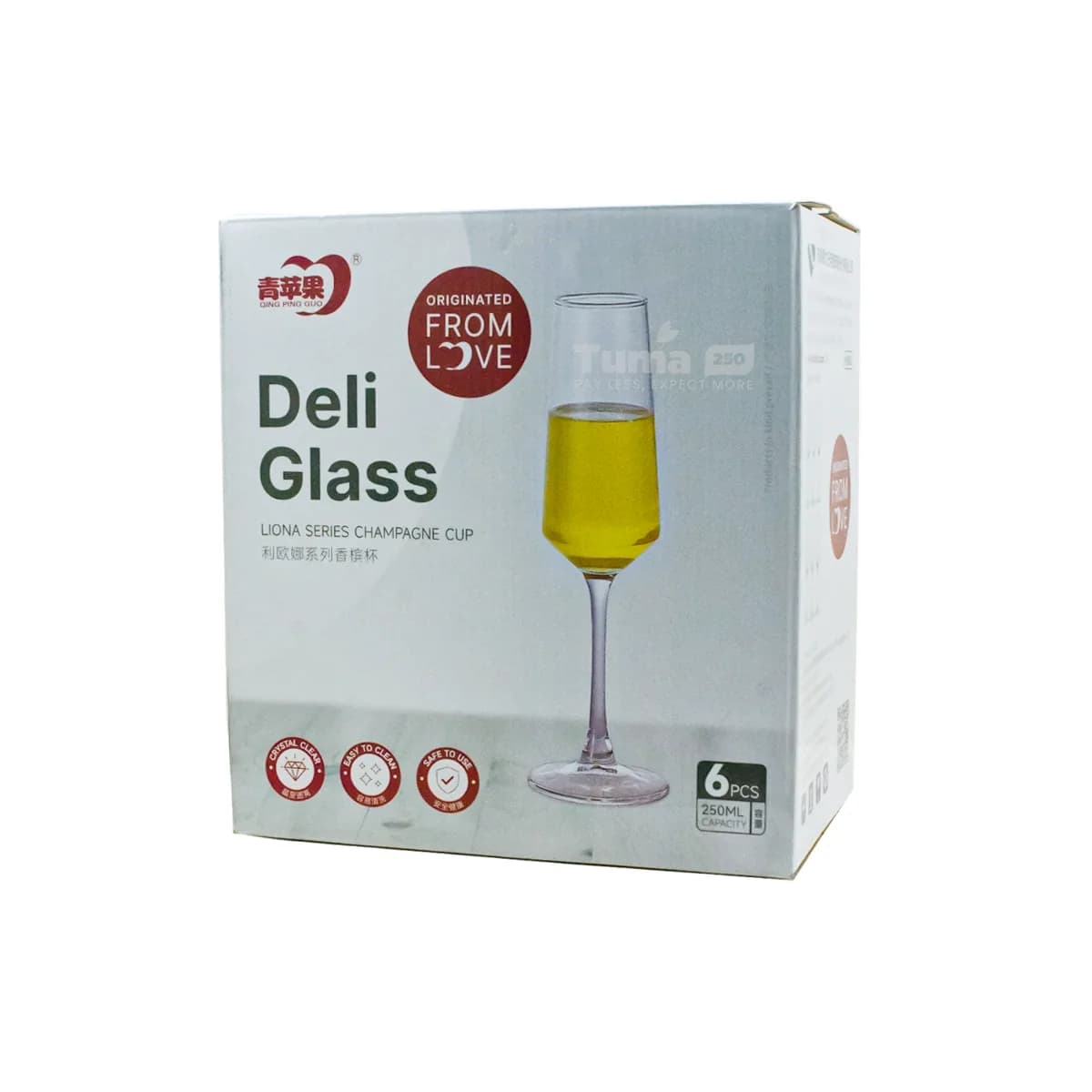 Deli Liona Series Champagne Glass 250ml 6pcs