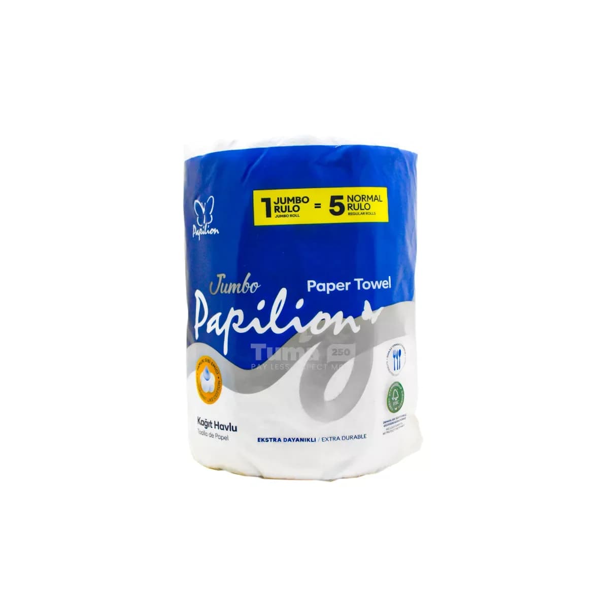 Papilion Jumbo Paper Towel 5 In 1 Big Roll Paper Towel 2Ply 200 +5 Sheets