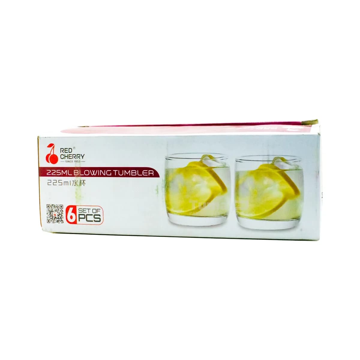 Red Cherry BLowing Tumbler Glass 225ml 6pcs