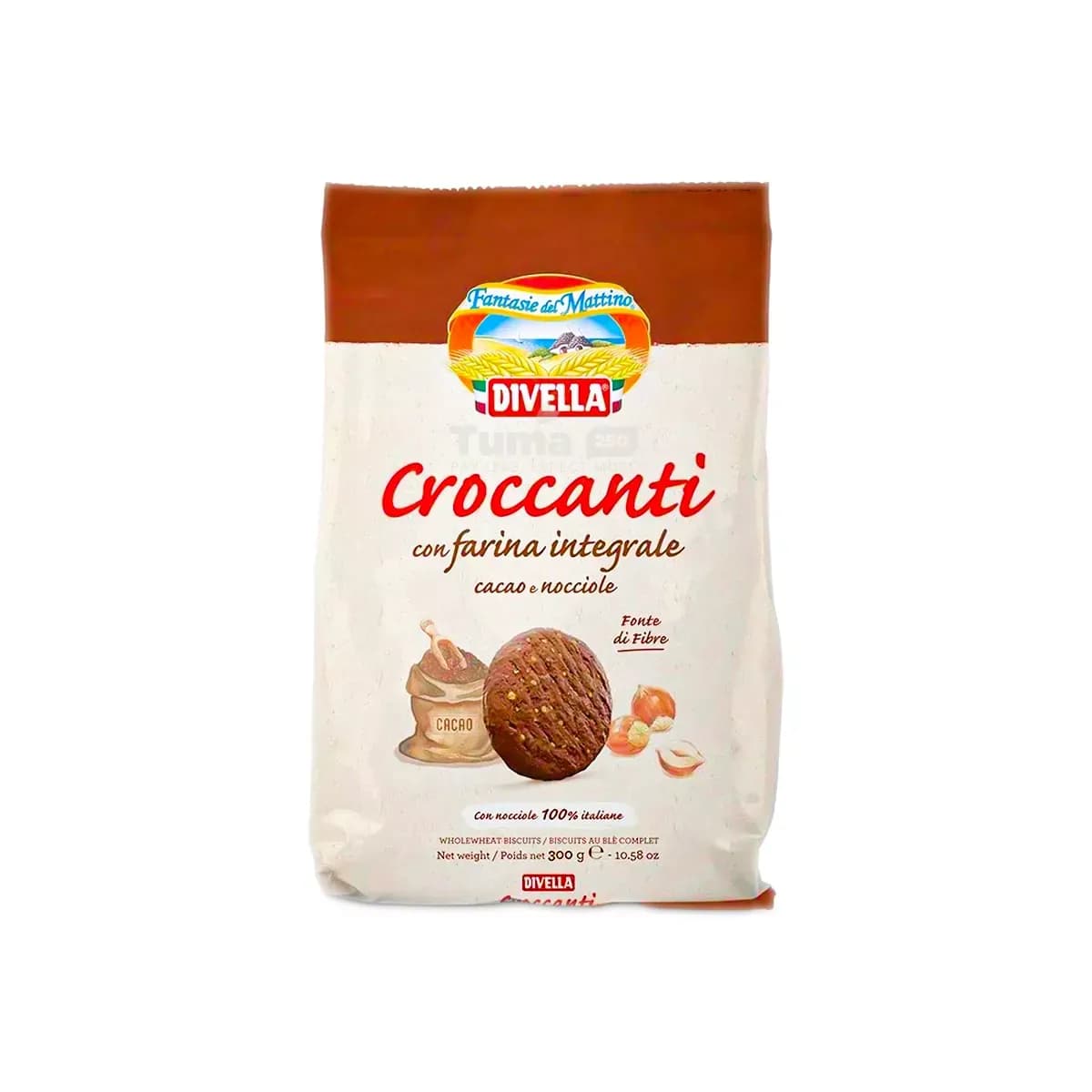 Divella Croccanti With Wholemeal Flour, Cocoa and Hazelnuts 300g