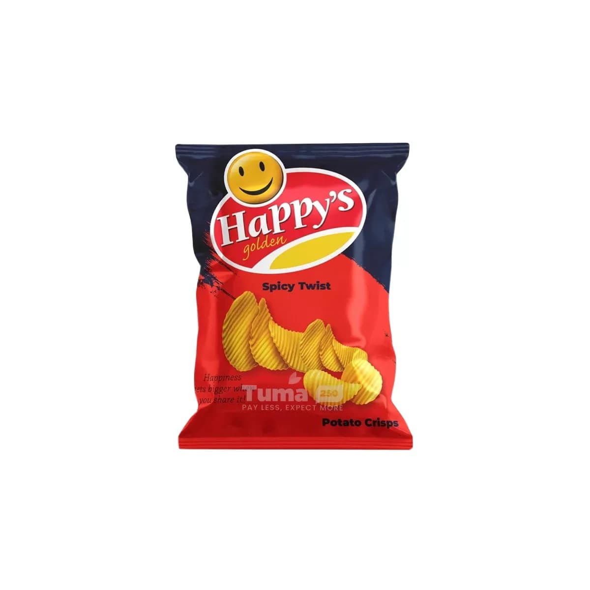 Happy’s Golden Spicy Twist Potato Crisps