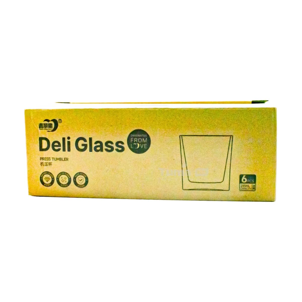 Deki Press Tumbler Glass 215ml 6pcs