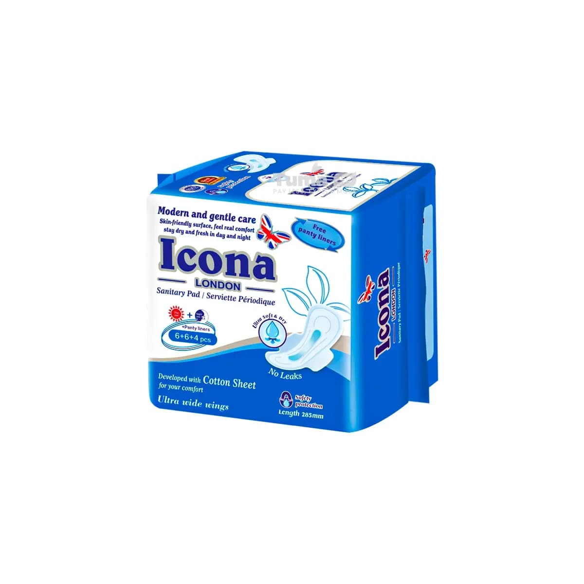 Icona London Cotton Sheet Sanitary Pad 285mm (6+6+4pcs)