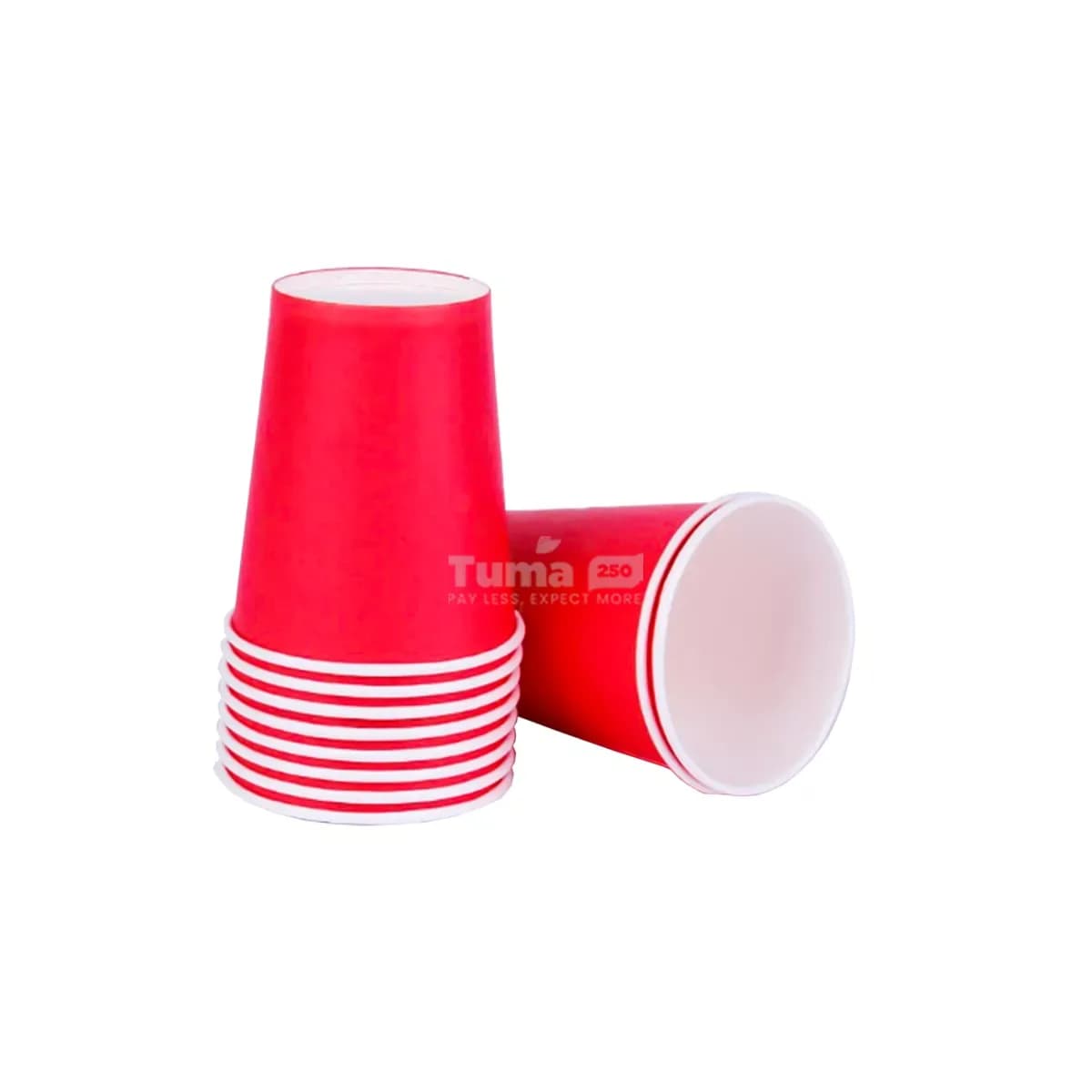 Disposable Red Paper Cups Without Cover 500ml