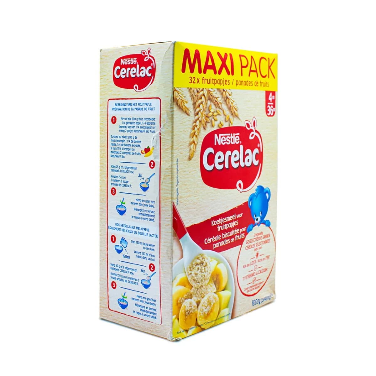 MAXI PACK Nestle Cerelac From 6-36 Months( Fruitpapjes panades de fruits ) 800g