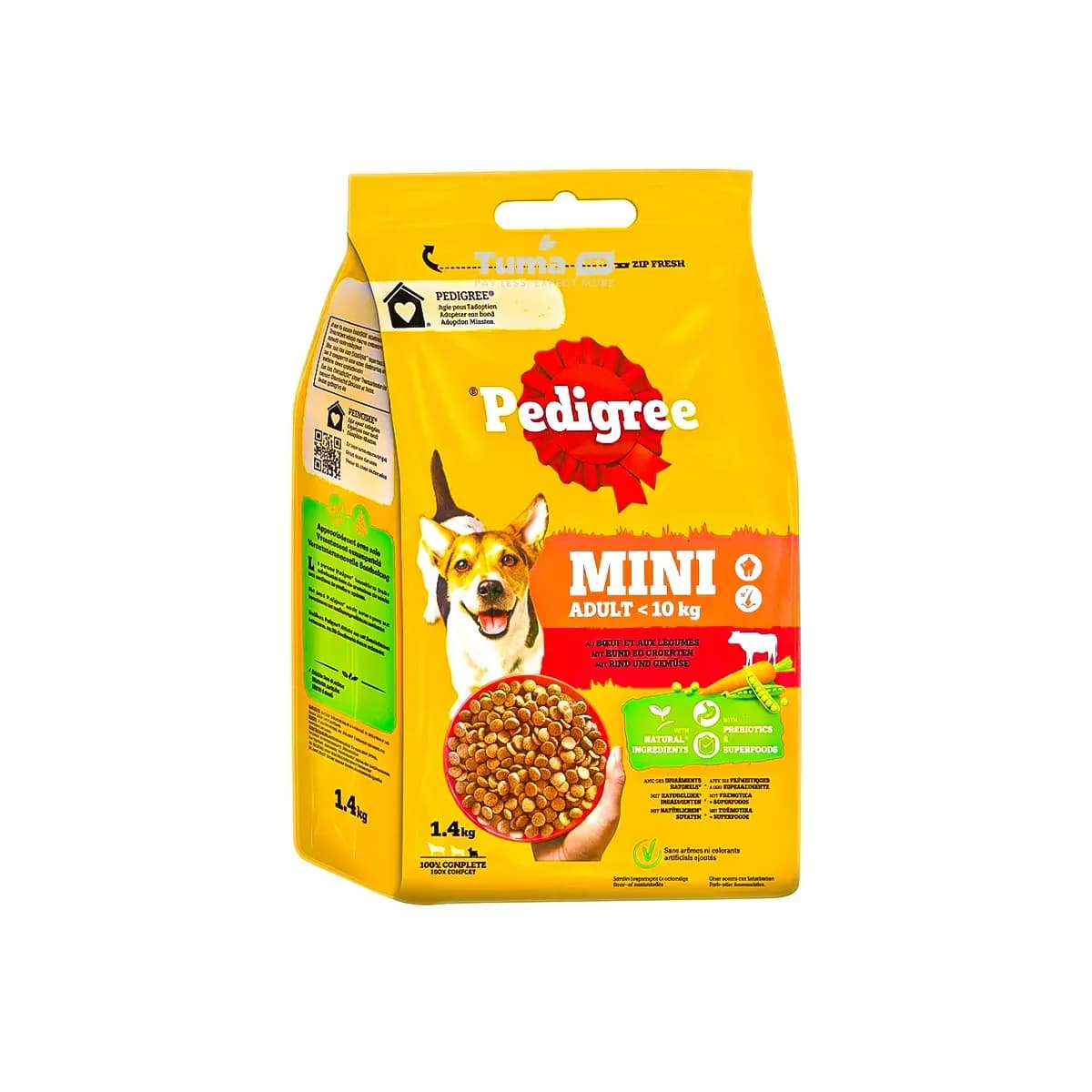 Pedigree Mini Adult Beef and Vegetables Dry Dog Food 1.4kg