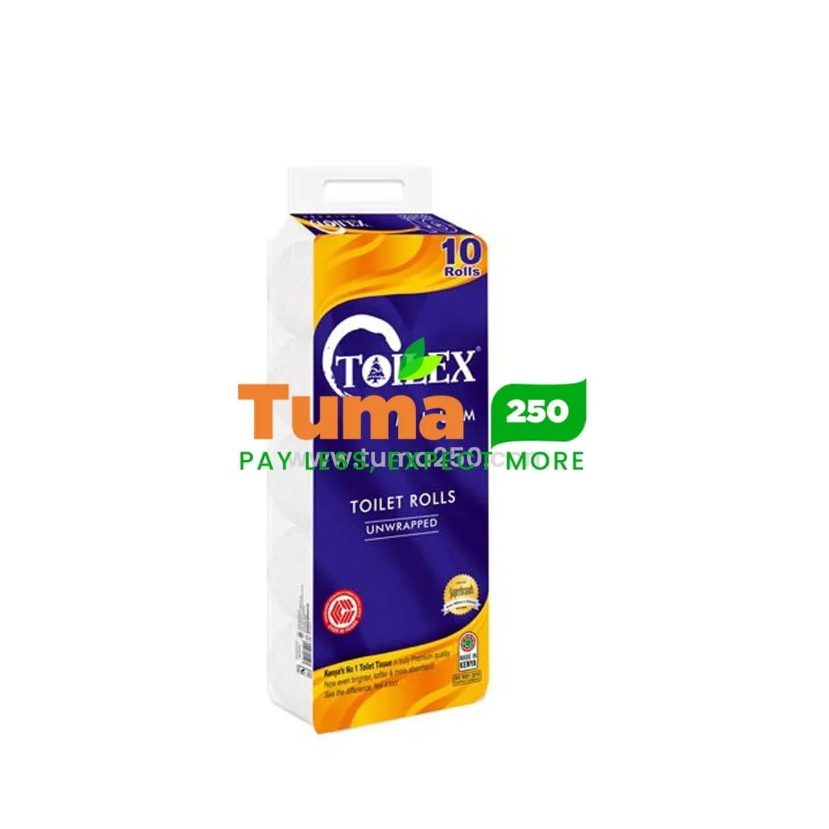 Toilex Unwrapped Premium Toilet Paper -10rolls