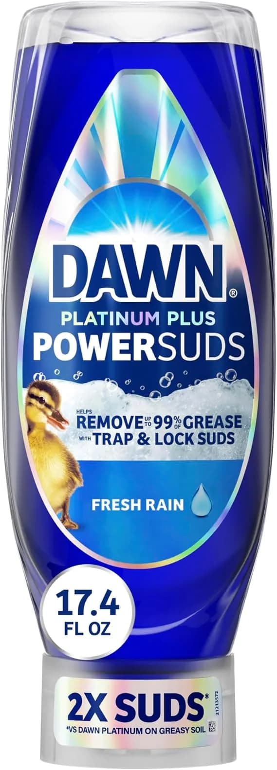 Dawn Platinum Plus PowerSuds Liquid Dish Soap, 17.4 Oz. EZ-Squeeze Bottle