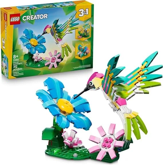 LEGO Creator 3 In1 Wild Animals Colorful Hummingbird Building Toy For Girls, Boys, Kids, Ages 8+ Build A Bird, Butterfly, Or Tropical Fish - Gift Idea For Birthdays - 31384