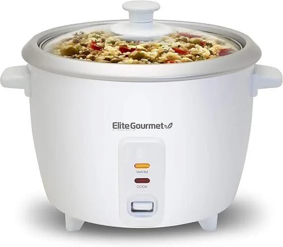 Elite Gourmet ERC003BX Rice Cooker, Keep Warm, Black, 6 Cups Cooked