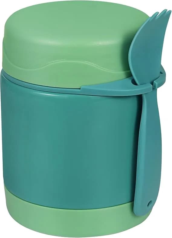 Pawtong10oz Soup Thermo For Hot Food Kids Insulated Food Jar,Thermo Hot Food Lunch Container, Width Mouth Stainless Steel Lunch Box For Kids With Spoon Mint