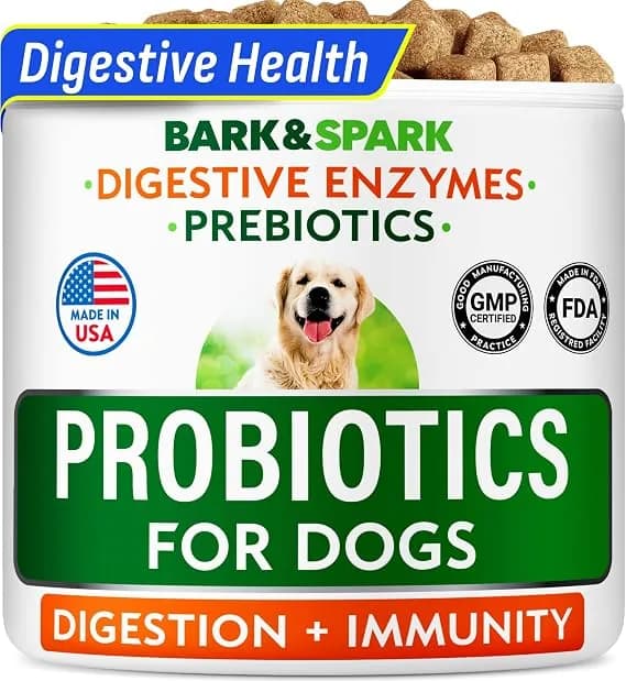 BARK&SPARK Probiotics For Dogs - Digestive Health Supplement Chews