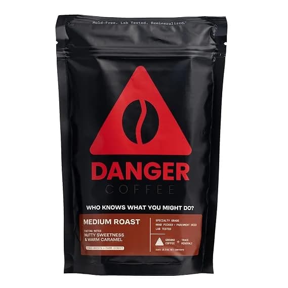 Danger Coffee Ground Mold Free Coffee By Dave Asprey | Medium Roast 10.9 Oz