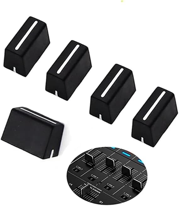 5pcs Universal Fader Knobs Replacement Fader Cap Slider For DJ Controller Mixer Console Pioneer Pioneer DJMDDJXDJ, Denon Numark AKAI RANE VESTAX (Universal Black Hats)