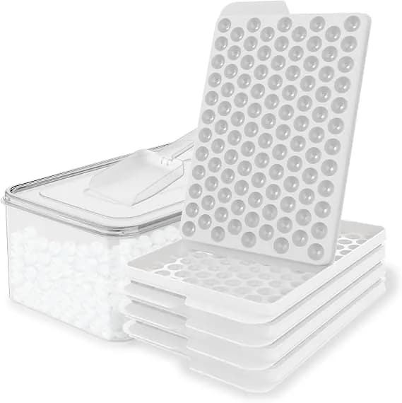 WIBIMEN Mini Ice Cube Trays For Freezer With Lid, 0.55" Pebble Ice